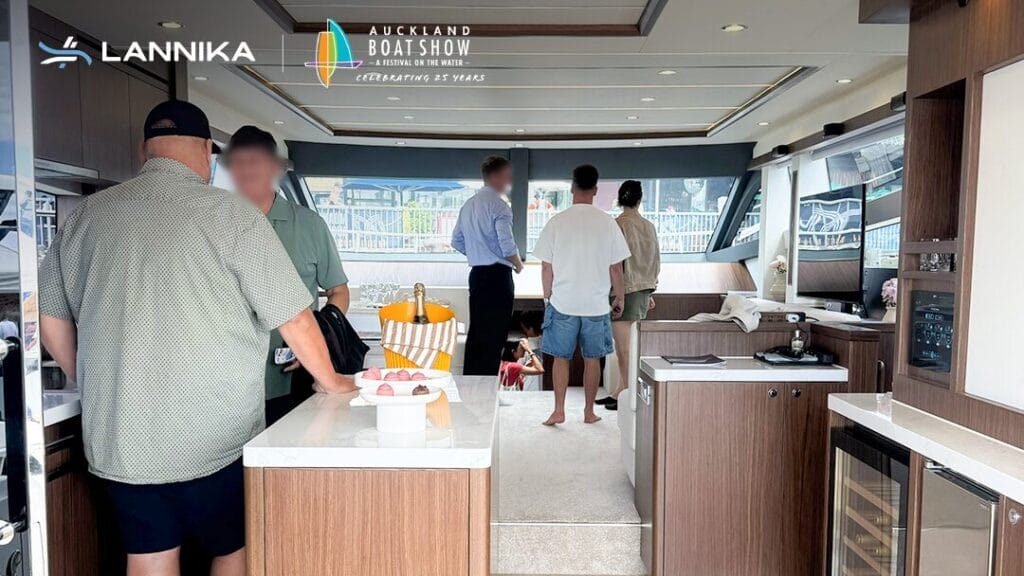 Global visitors and clients onboard experiencing Lannika 68FT yacht