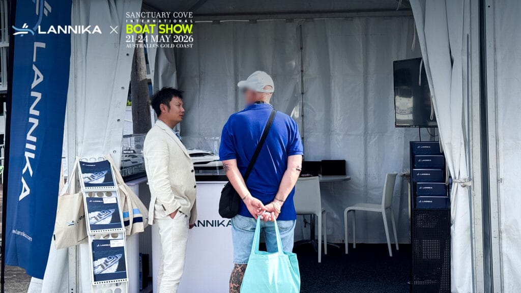 Lannika staff introducing yacht products to local clients